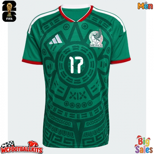 Mexico Orbelin Pineda #17 Replica Home Stadium Shirt World Cup 2026 Short Sleeve